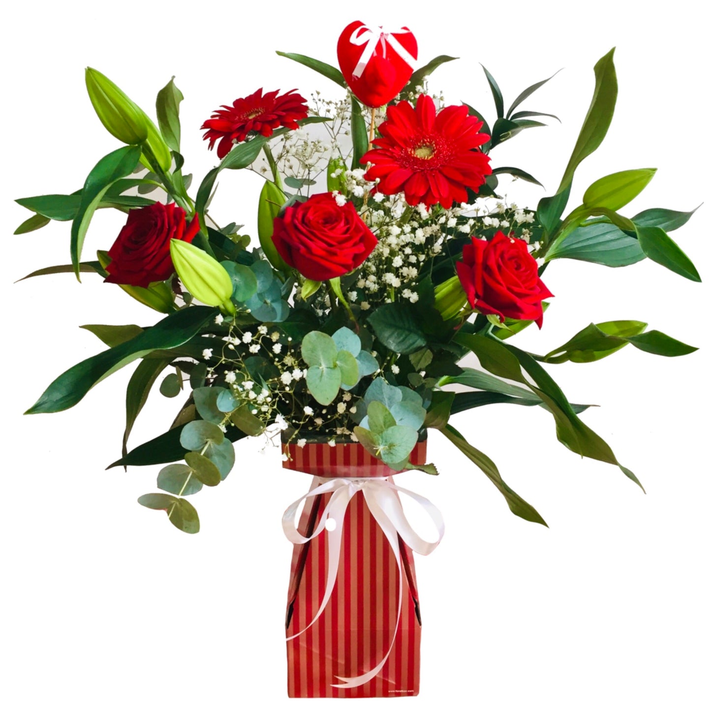 3 Rose, 3 Lily & 2 Gerbera Bouquet